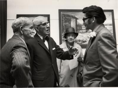 Early Exhibition 3 - Allen Sapp talking to visitors