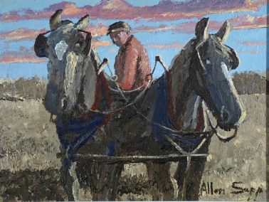 Two Horses at Sunset